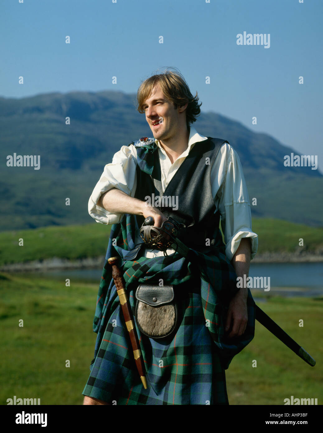 Highlander Loch Assynt Highlands Scotland Stock Photo Alamy Highlander Loch Assynt Highlands Scotland Stock Photo Alamy