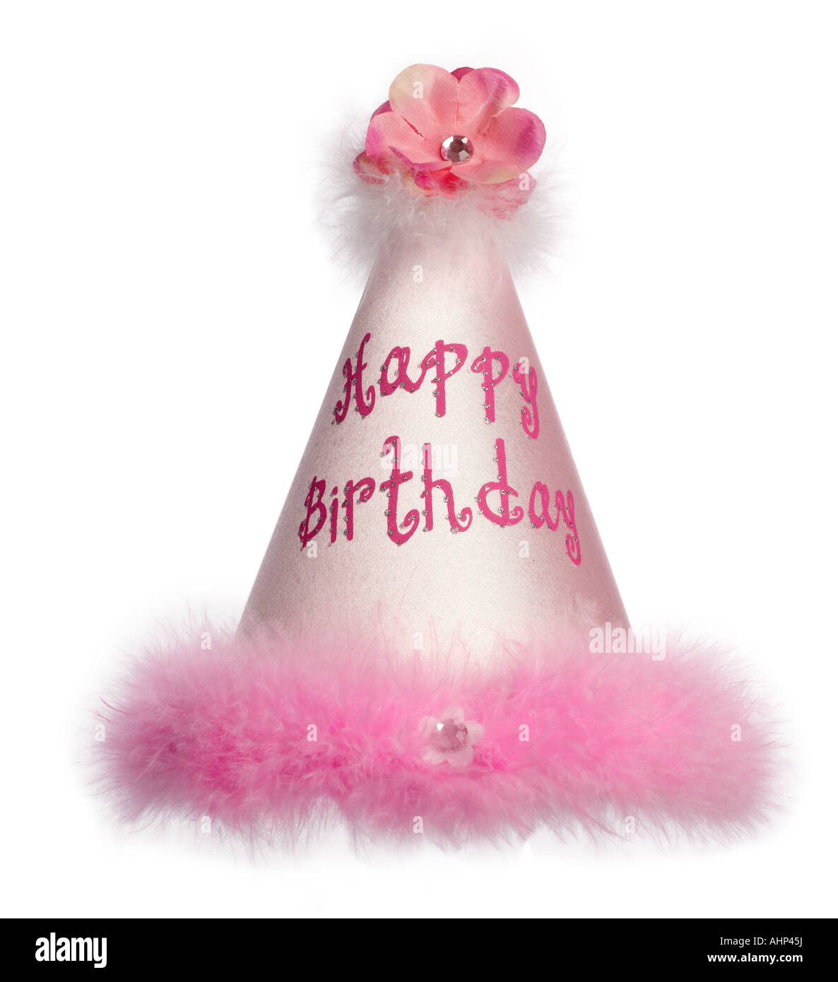 Pink Birthday hat Stock Photo