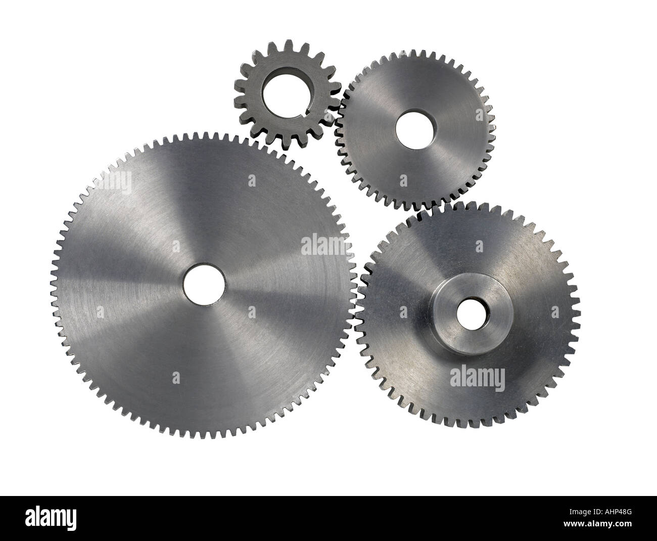 Various four 4 gears metal shiny cogs wheels Stock Photo Alamy