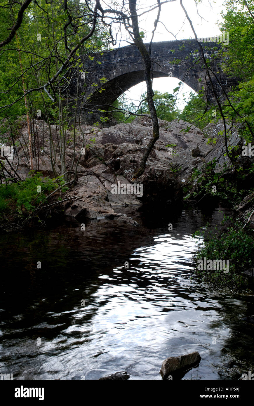 Bridge of Balgie, Glen Lyon, Perthsire and Kinross, Scotland Stock Photo