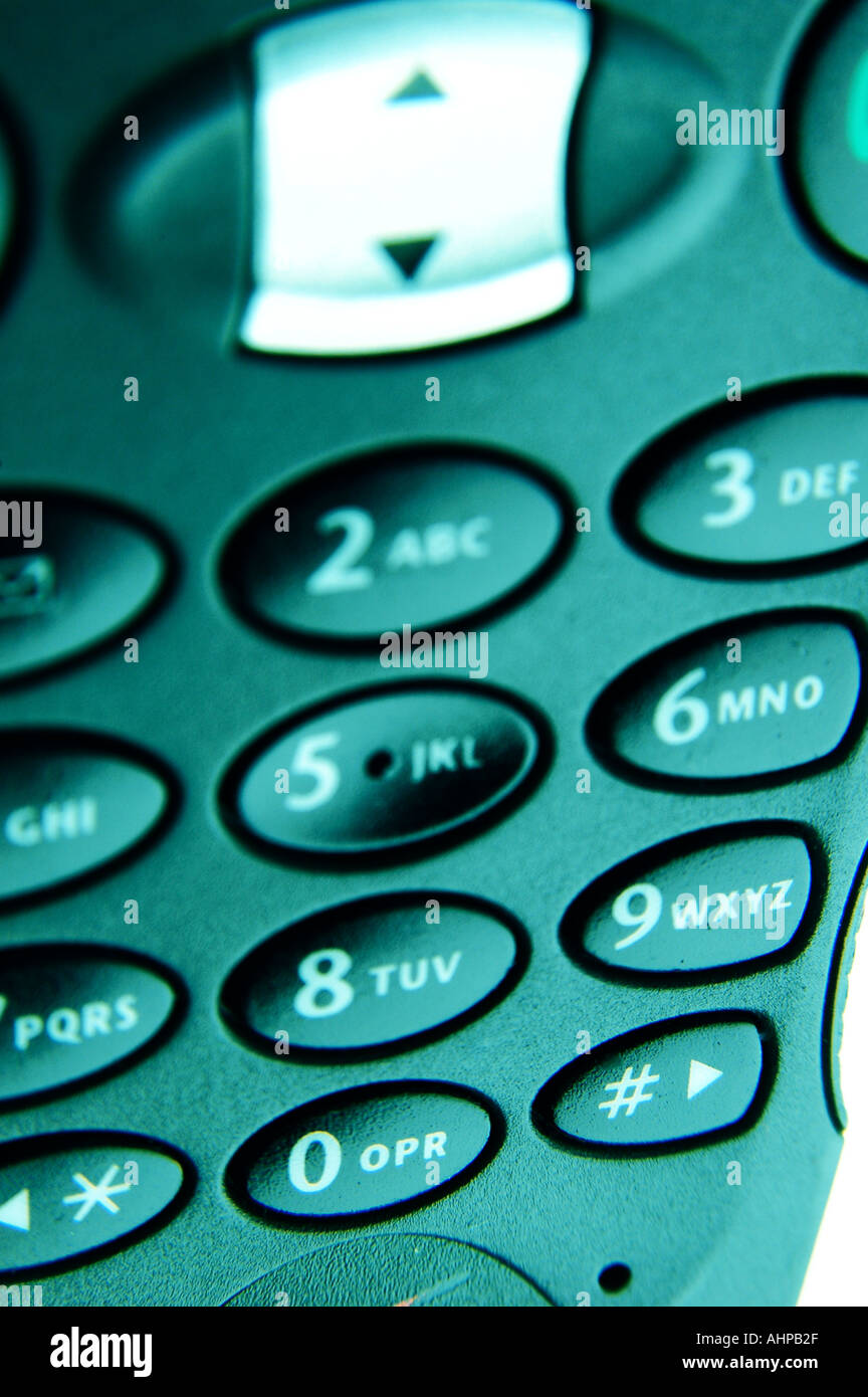 Cell phone key pad digital technology Stock Photo