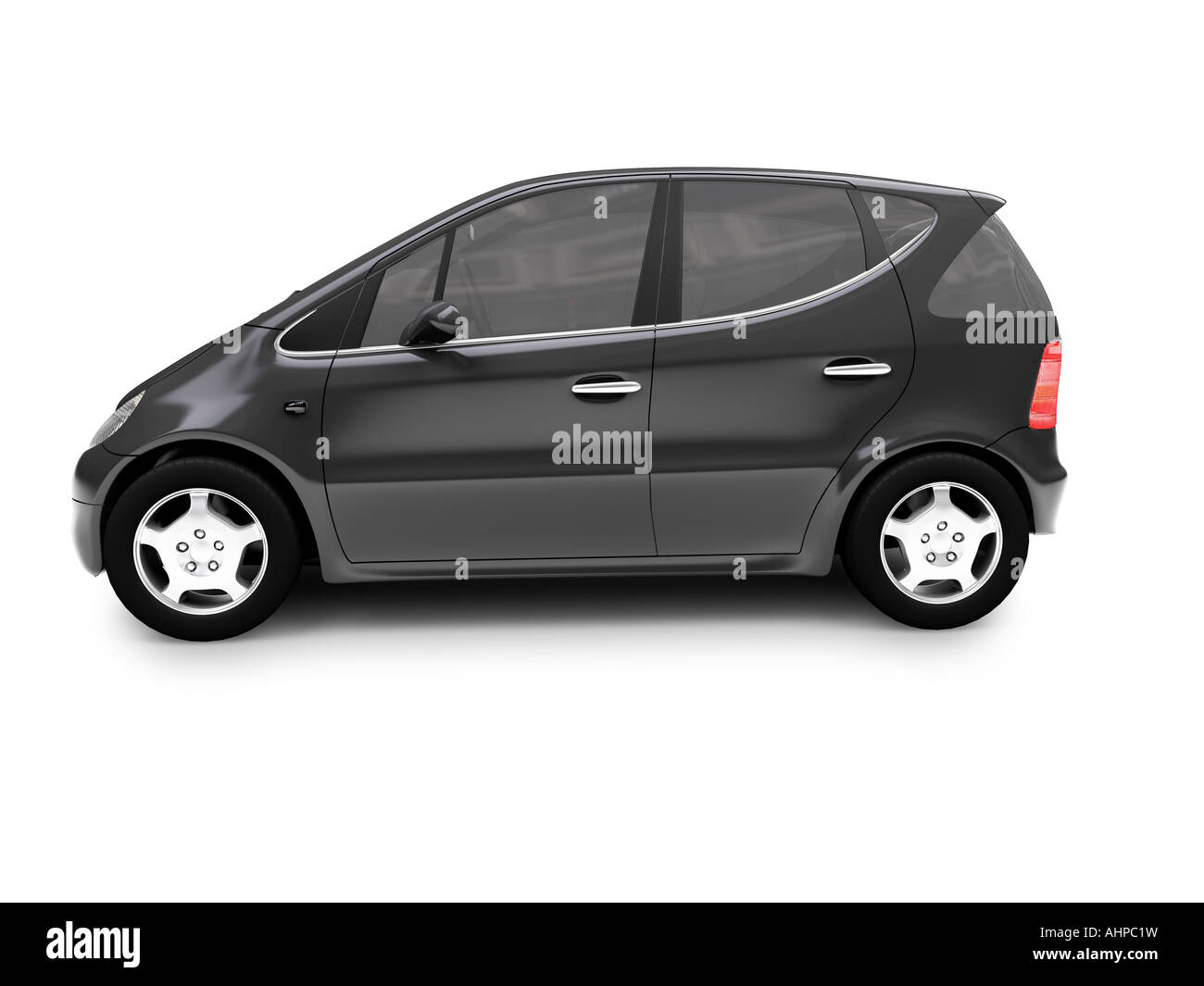 Isolated black car side view Stock Photo Alamy