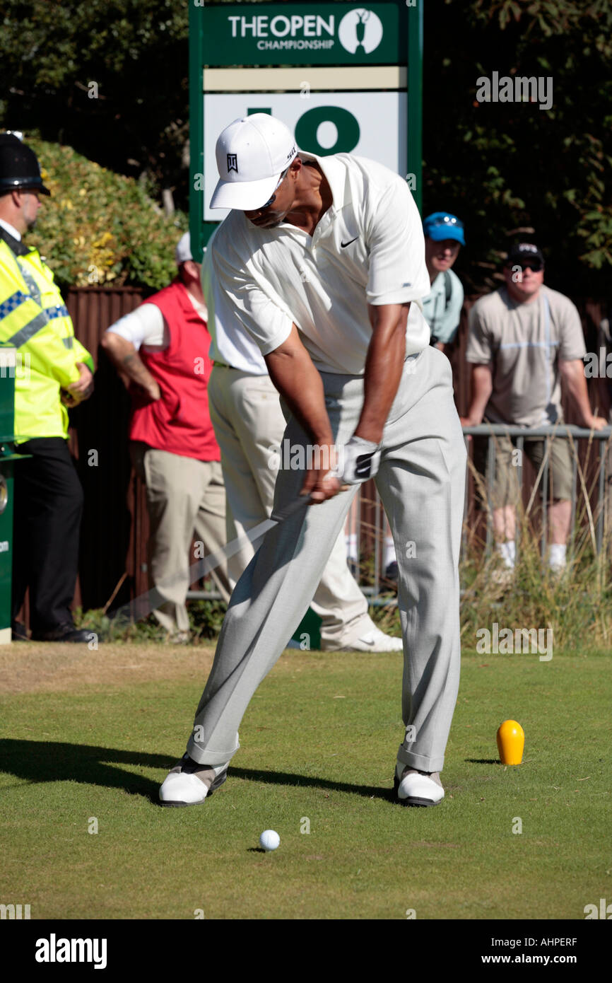 Tiger Woods at Royal Liverpool in 2006 Stock Photo