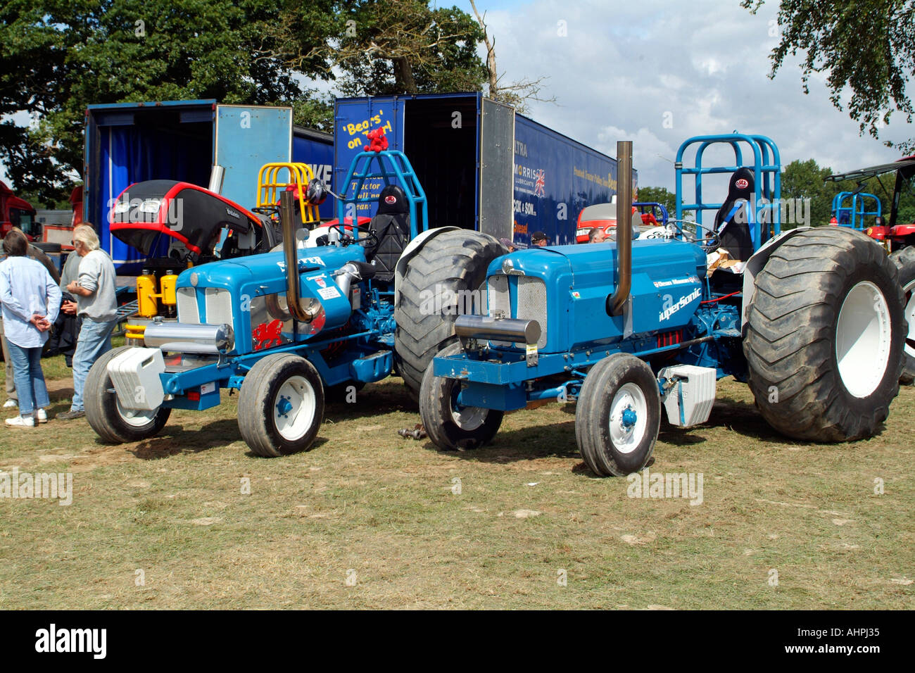 Originally just a farm tractor now a suped up racing tractor Stock Photo