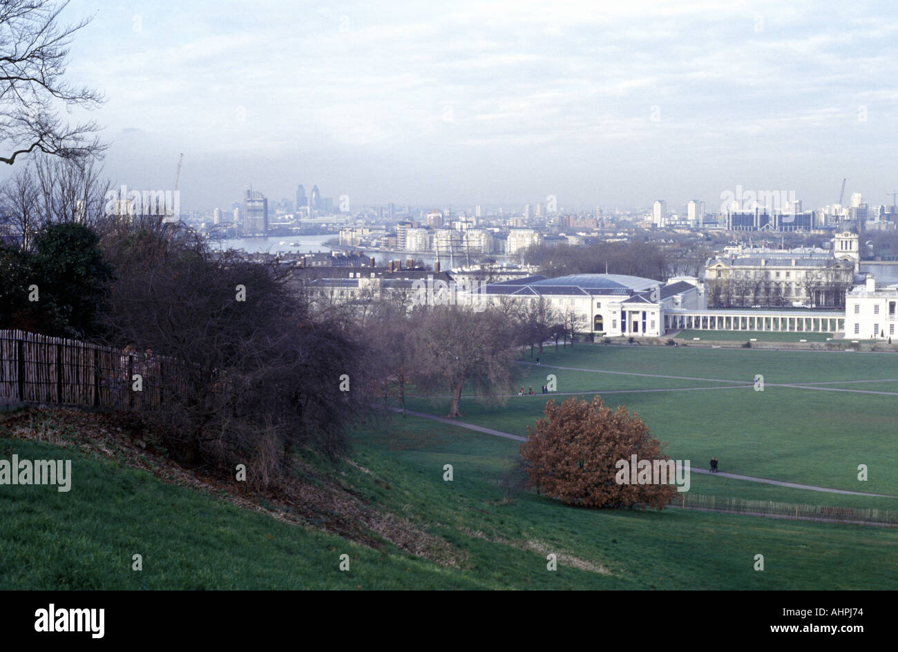 A view from Greenwich Park of London Stock Photo