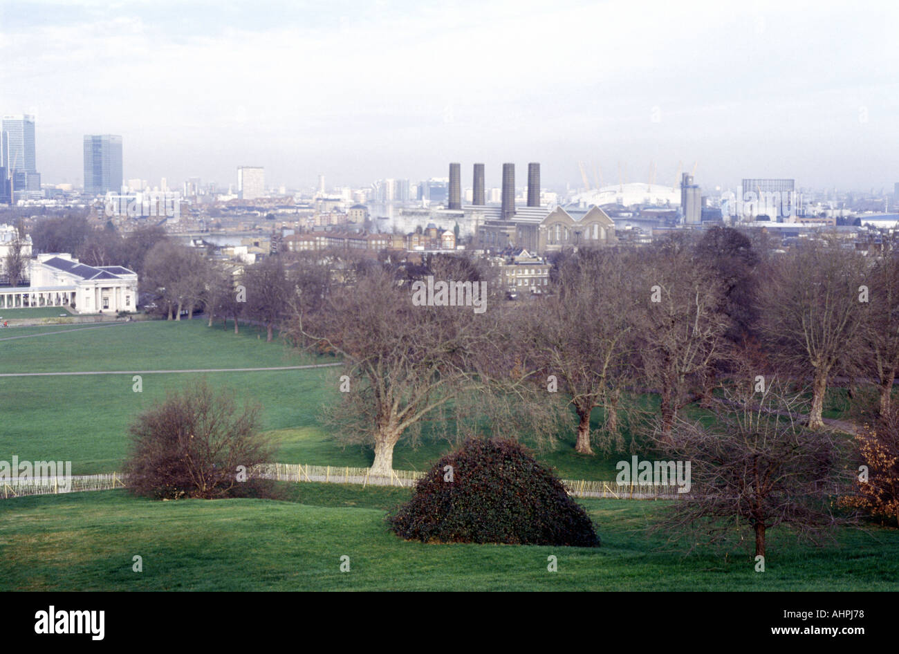 A view from Greenwich Park of London Stock Photo