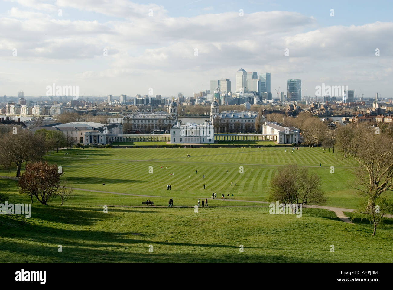 Greenwich Park and London Skyline August 2007. Stock Photo