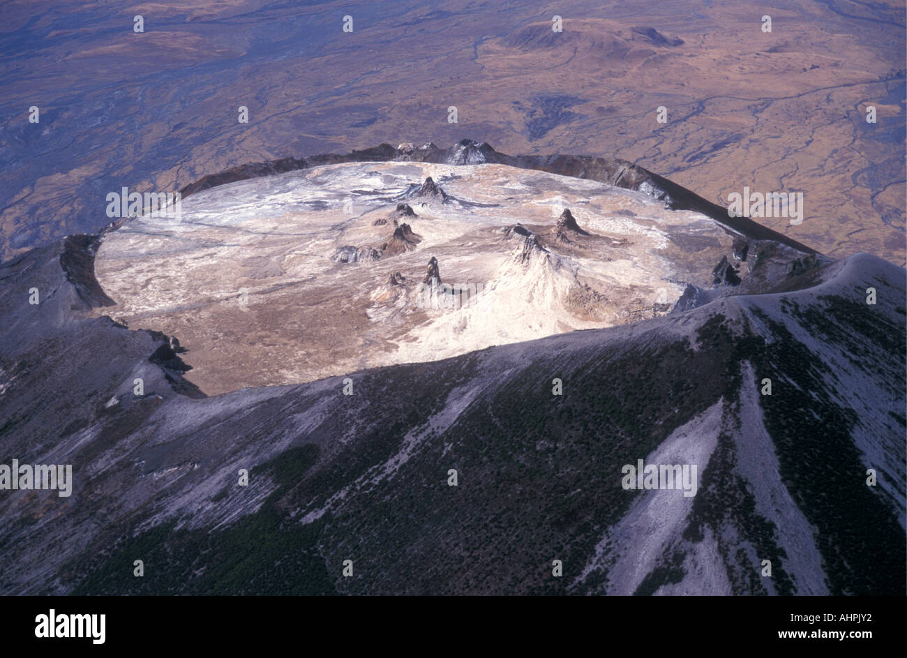 Aerial view of Ol Doinyo Lengai or mountain of god northern Tanzania East Africa Stock Photo