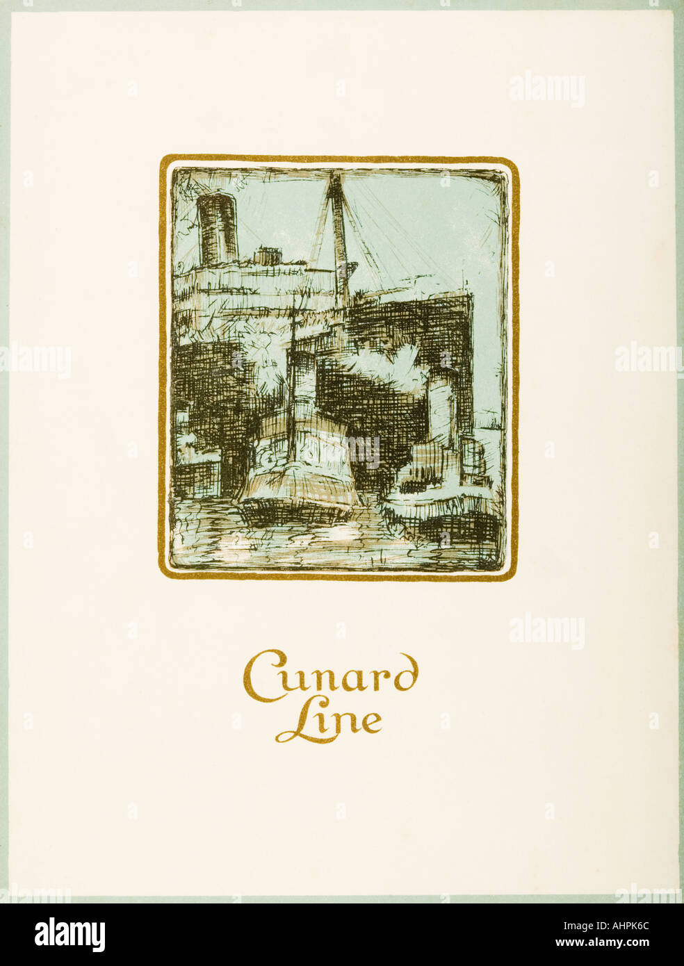 Luncheon Menu. Cunard Line RMS Caronia, Sunday March 3, 1929. Stock Photo