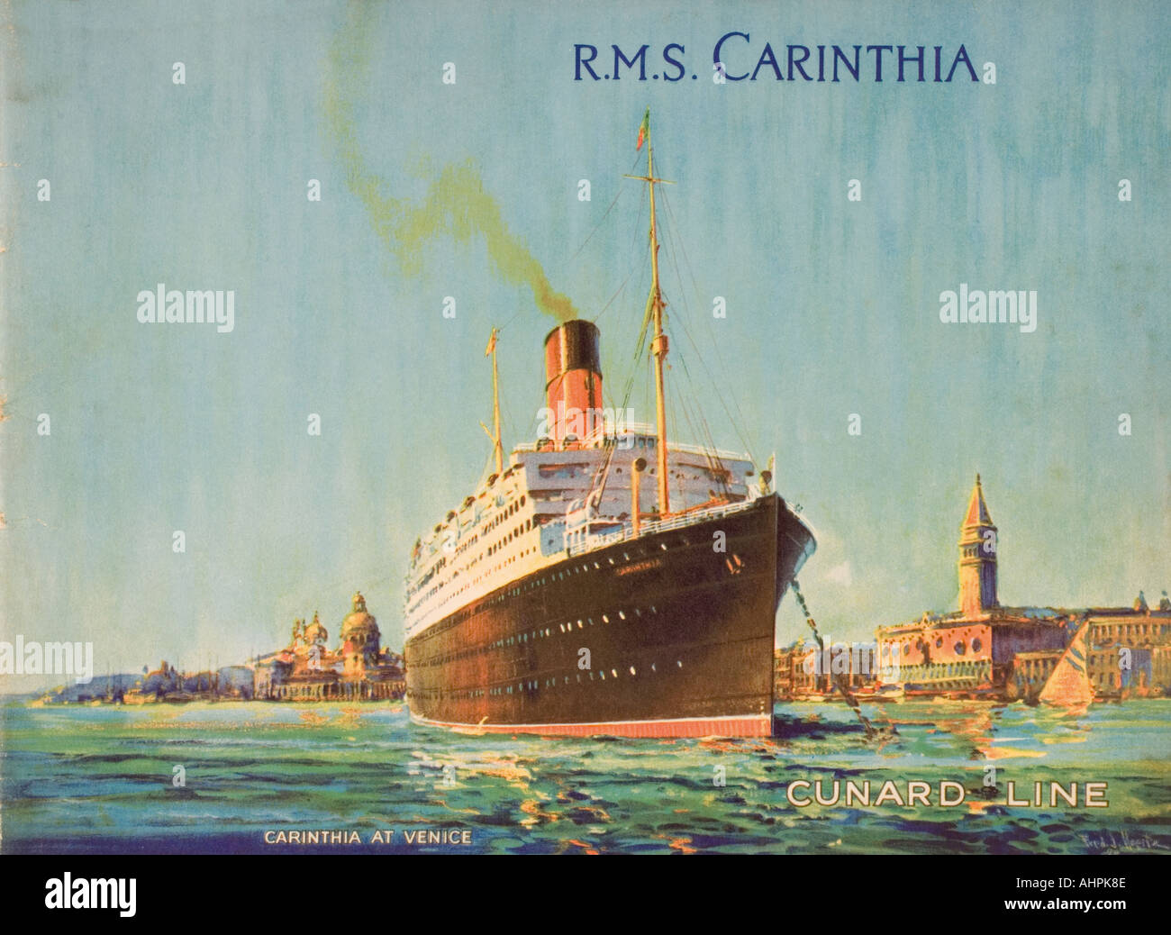 Cunard Line promotional brochure for the RMS Carinthia circa 1926 - 1930. Stock Photo