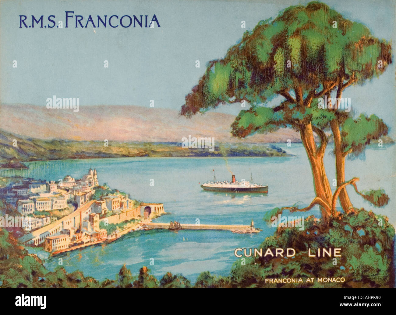 Cunard Line promotional brochure for the RMS Franconia circa 1926 - 1930. Stock Photo