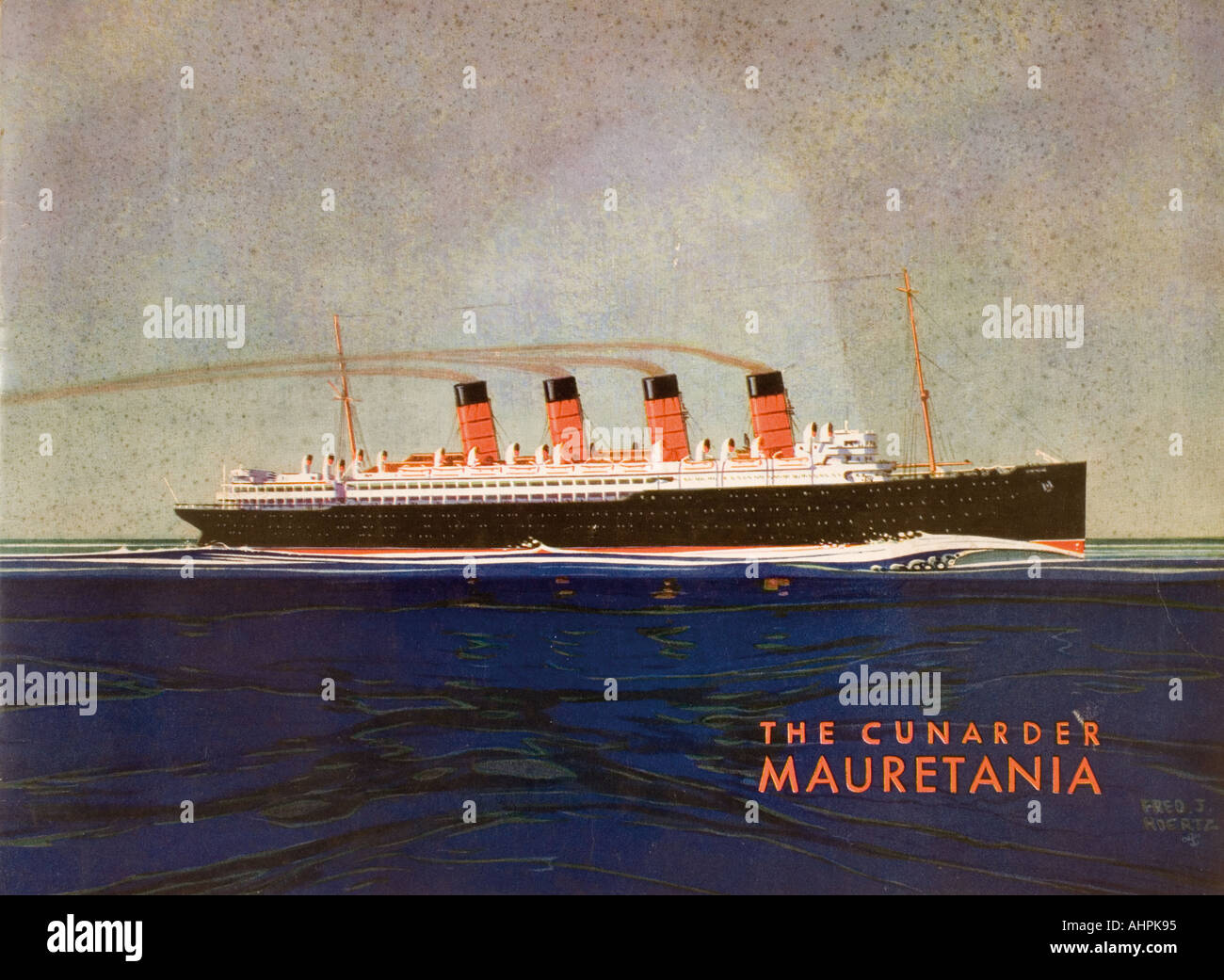 Cunard Line promotional brochure for Mauretania circa 1930 Stock Photo