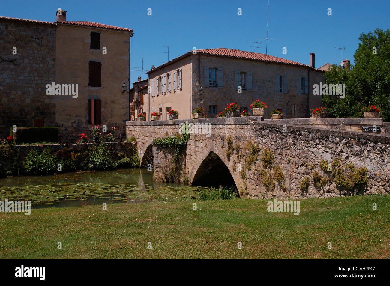 Fources a 14th century Bastide in the Gers France  Stock Photo