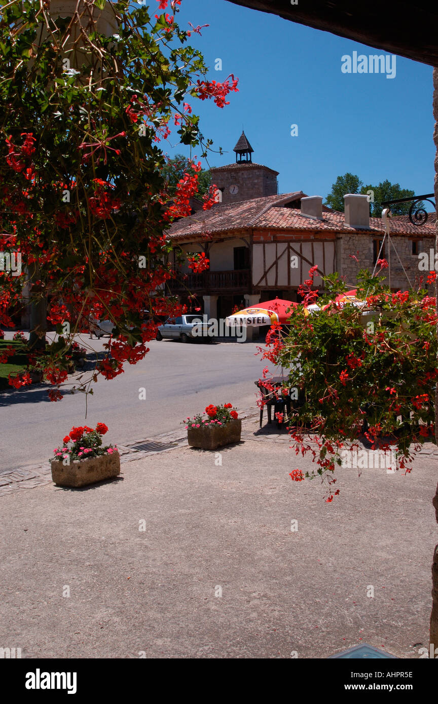 Fources a 14th century Bastide in the Gers Stock Photo - Alamy