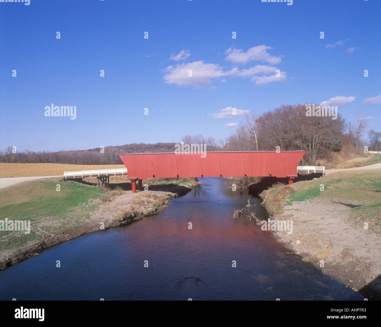 Hogback Covered Bridge Bridges of Madison County Iowa Stock Photo