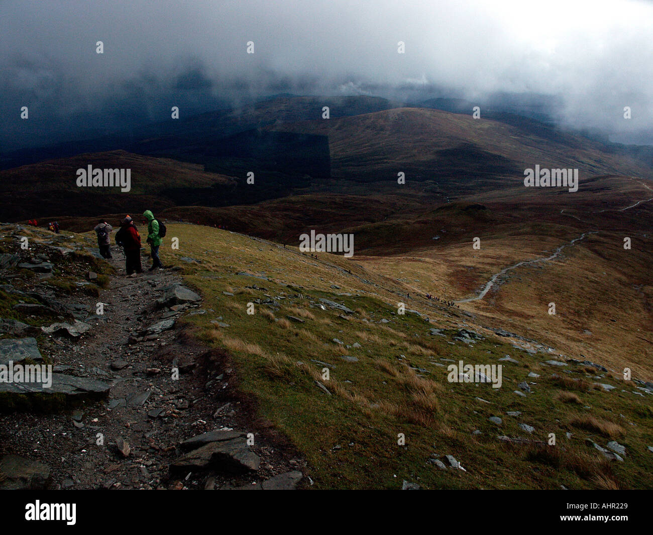 Hillwalkers on Ben Lomond Scotland Stock Photo