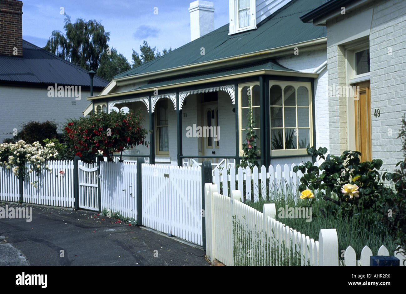 Arthur Circus, Battery Point, Hobart, Tasmania, Australia Stock Photo
