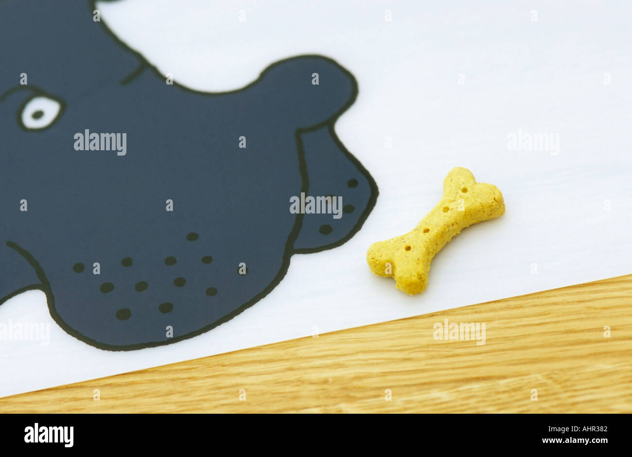 Illustration of dog and biscuit Stock Photo - Alamy