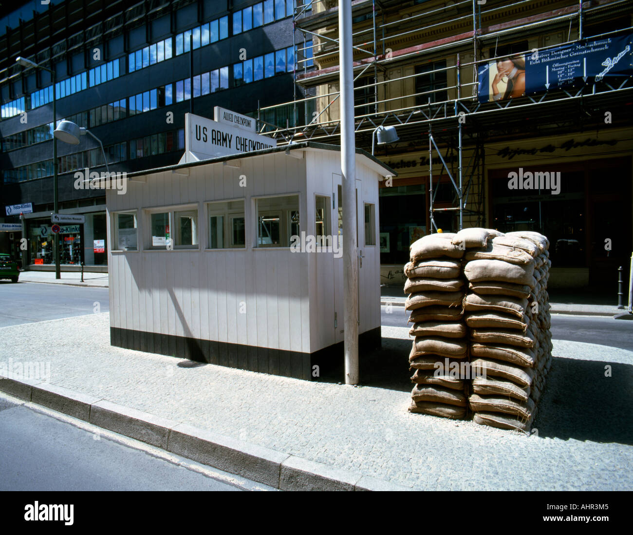 Allied Checkpoint Charlie At Friedrichstrasse, Berlin, Germany Stock Photo