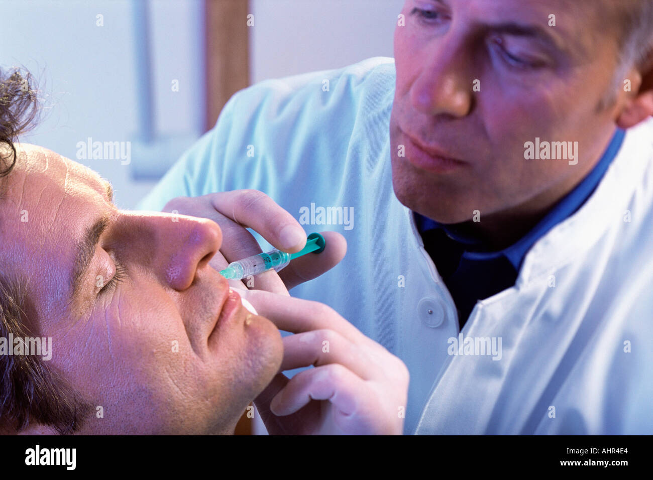 Man having neurotoxin injection Stock Photo