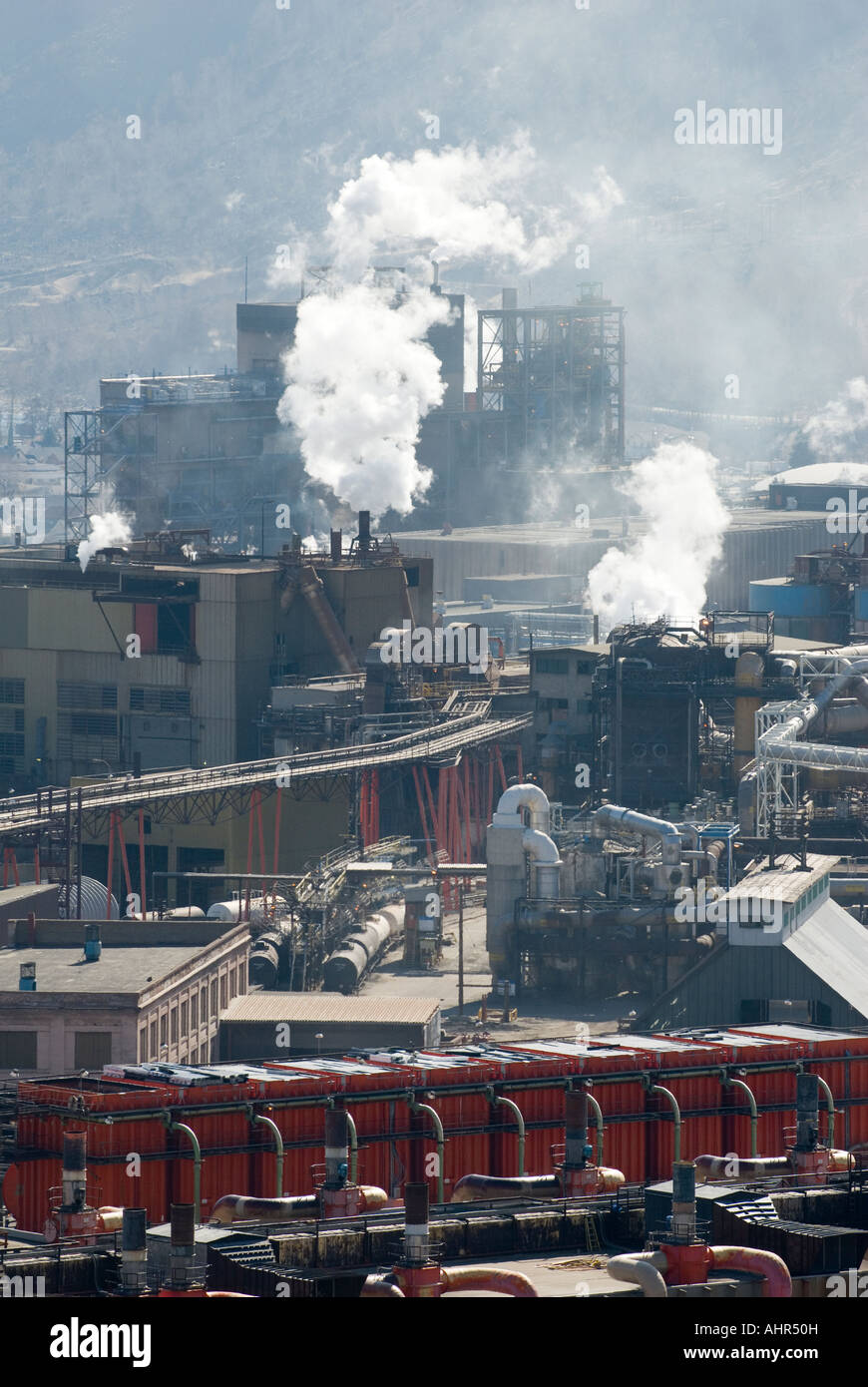 A zinc and lead smelter in Trail BC Stock Photo Alamy