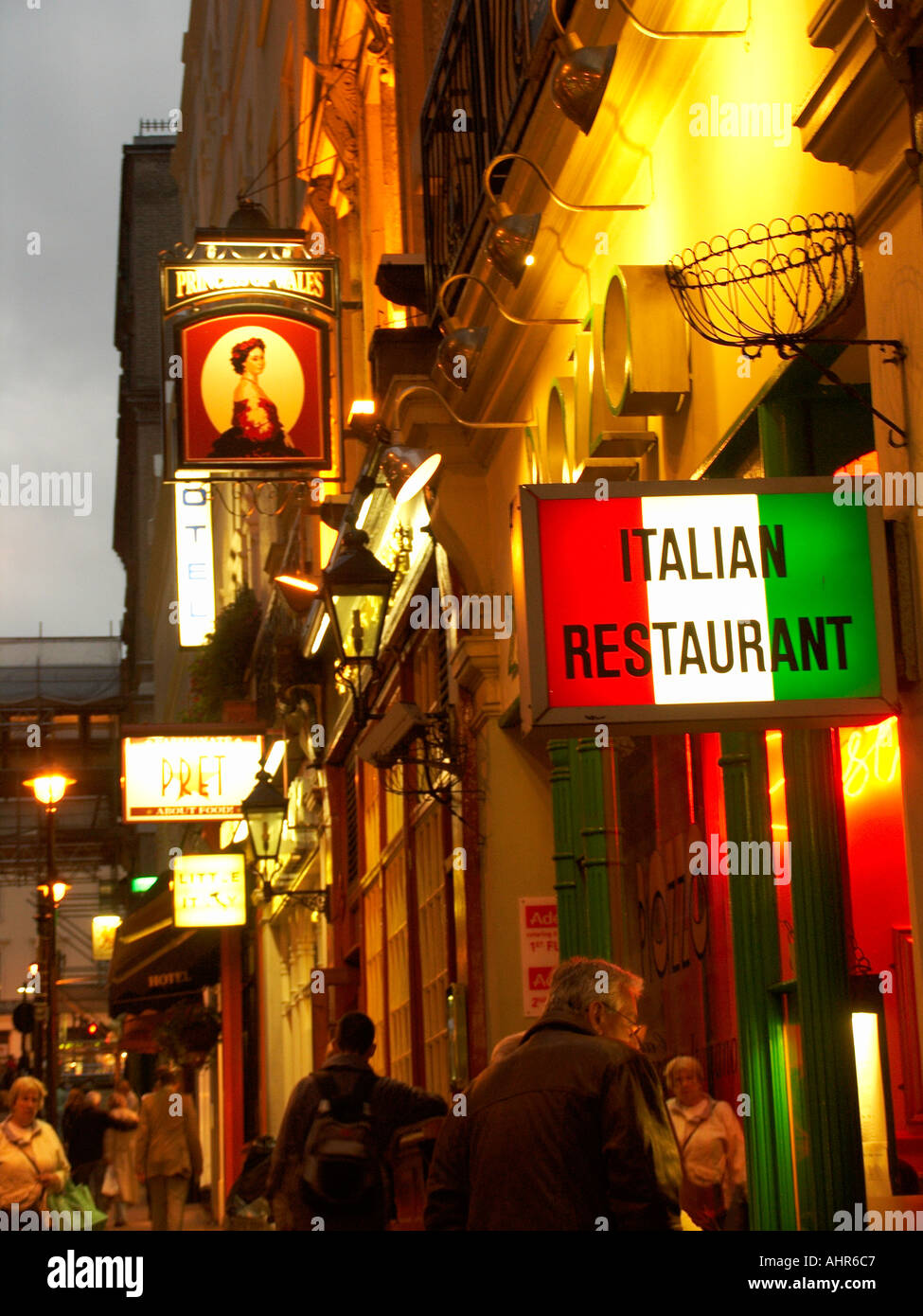 Restaurants on Villiers Street near Charing Cross Underground Station City of Westminster London England UK Stock Photo