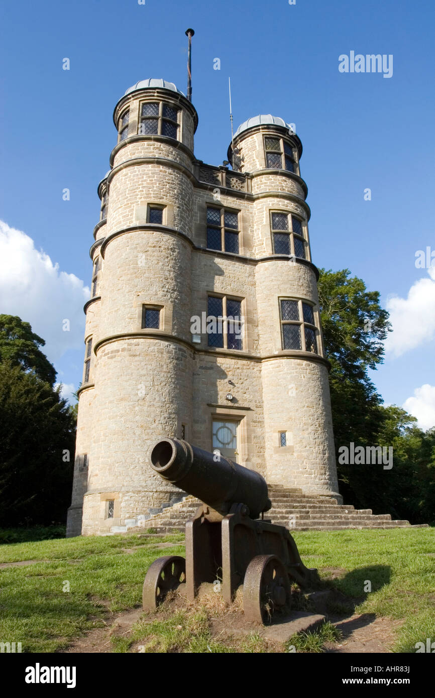 The Hunting Tower at Chatsworth House in Derbyshire Peak District National park Stock Photo