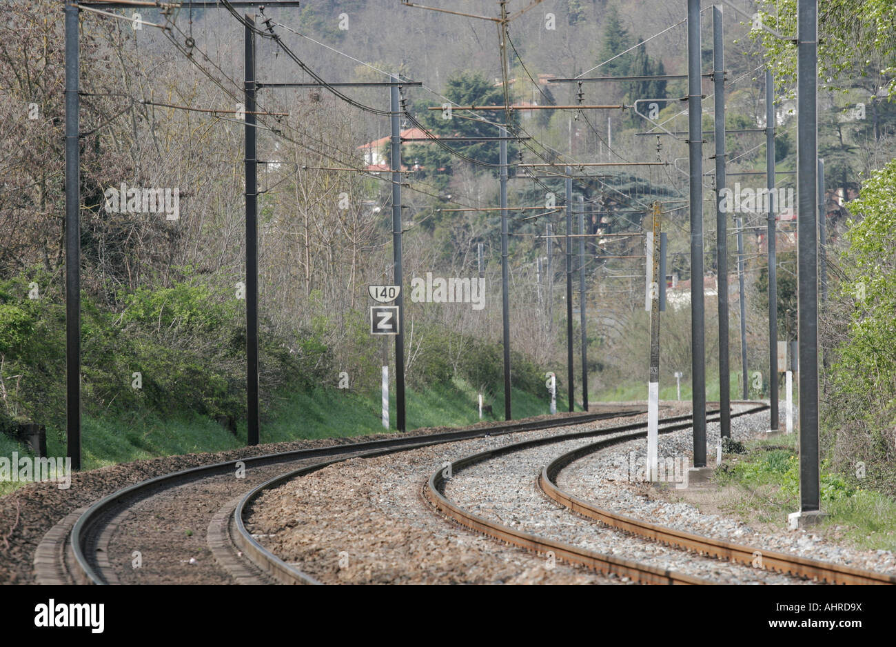Rail Track Rench French railway track Stock Photo - Alamy
