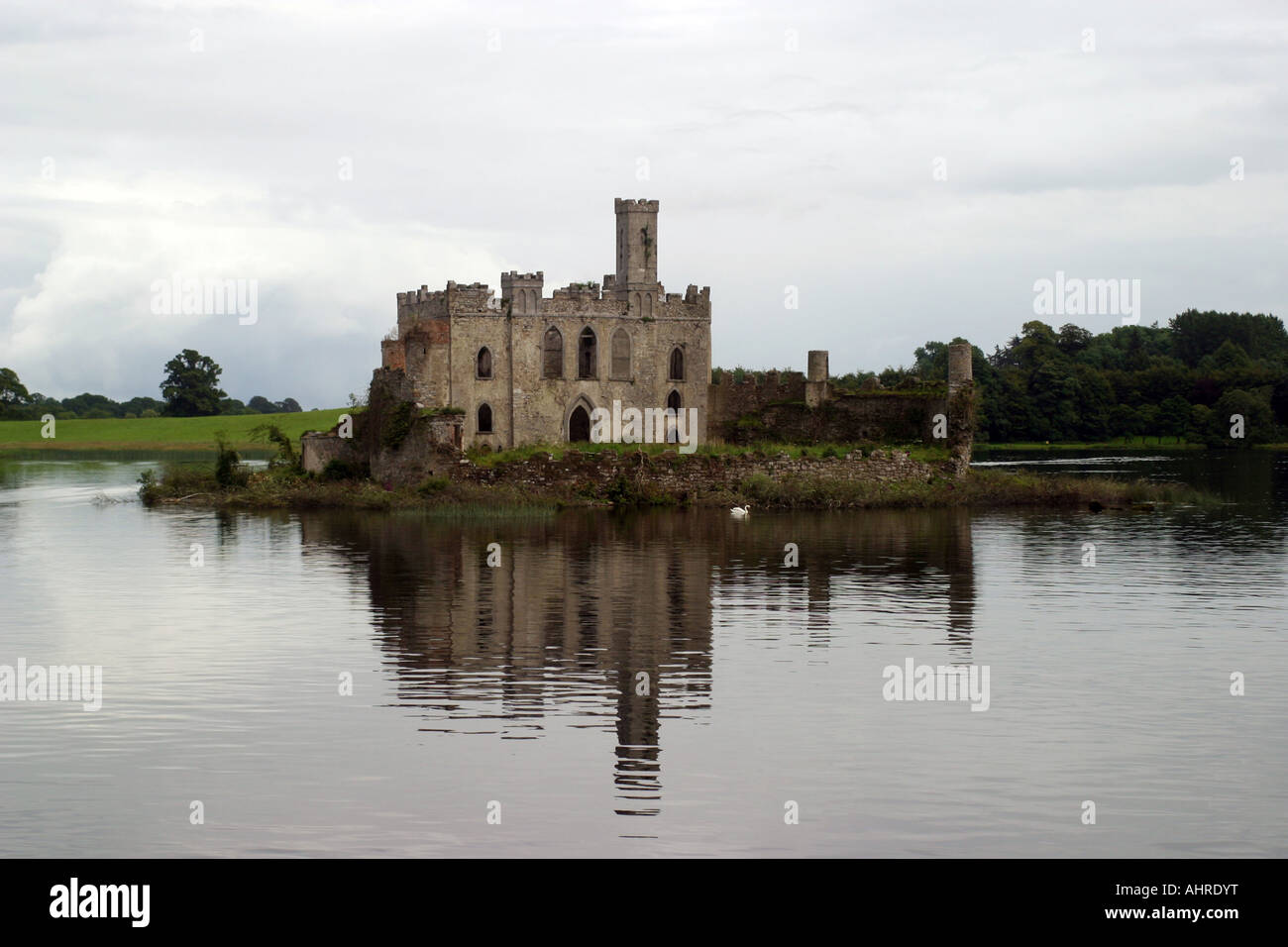 Castle island on Lough Key forest park Ireland Stock Photo Alamy