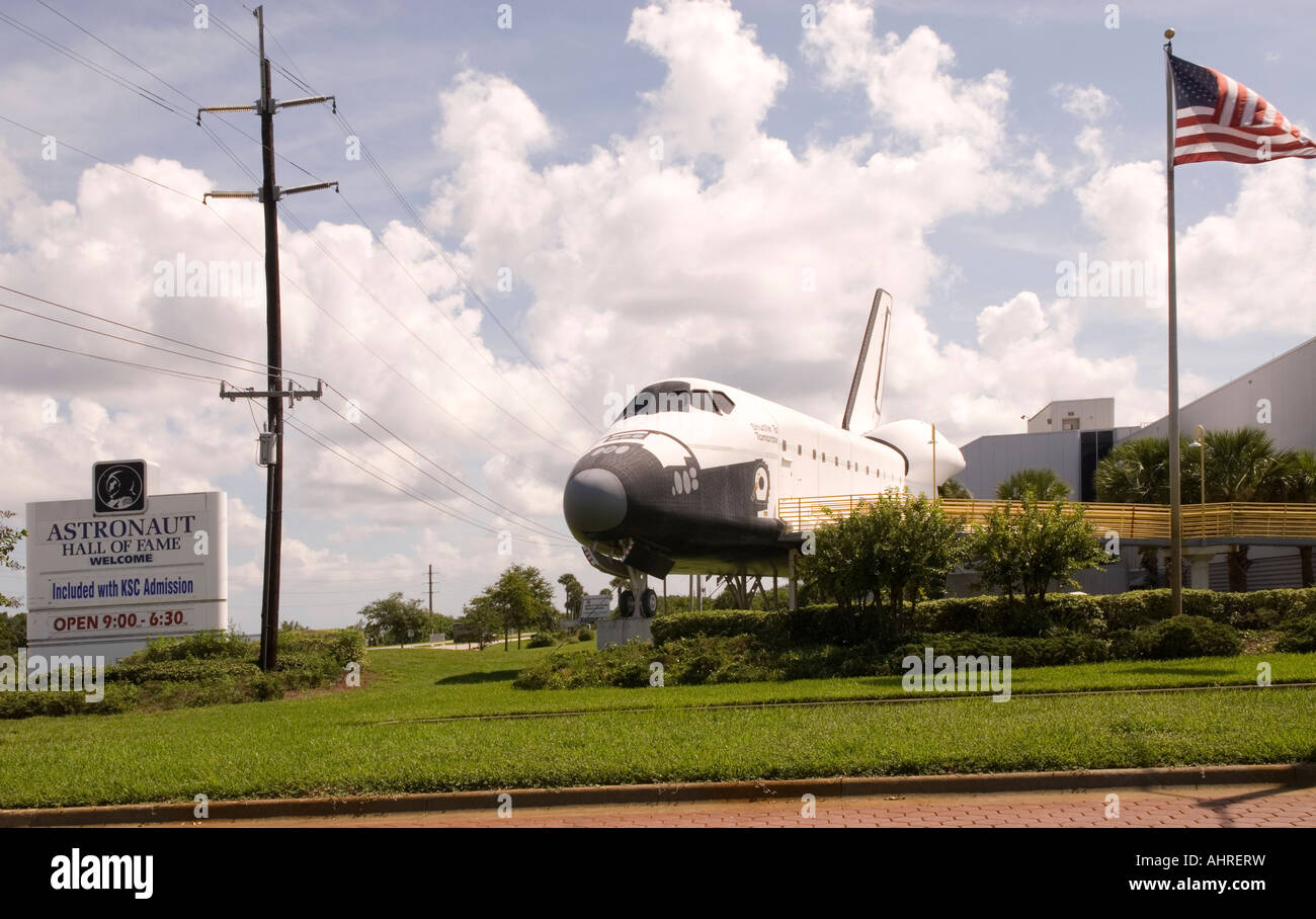 Space Shuttle at United States Astronaut Hall of Fame at Kennedy Space Center Visitor Complex Titusville FL USA Stock Photo