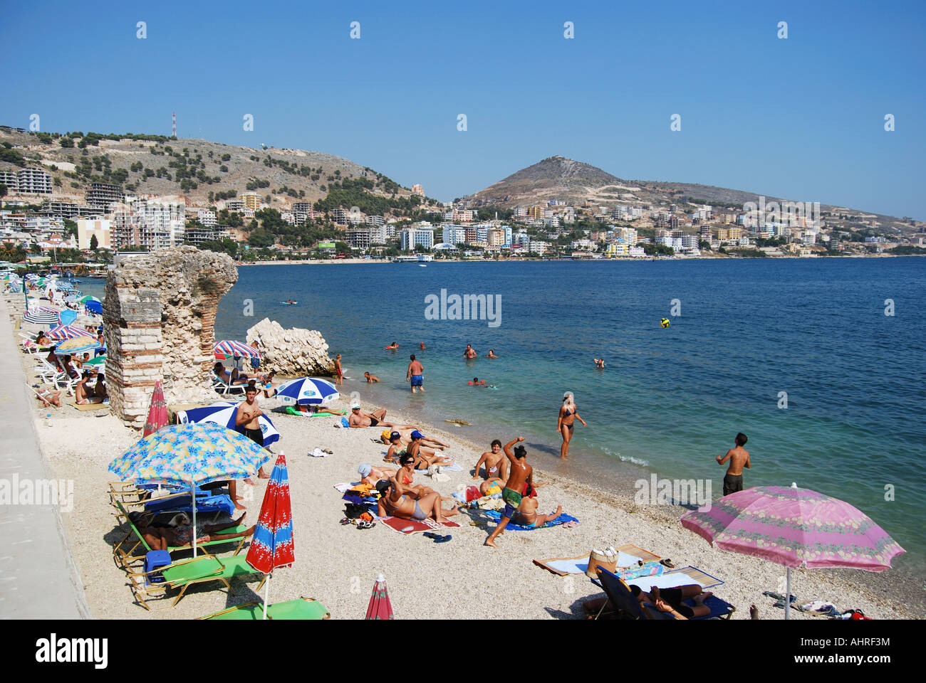 Saranda Beach, Saranda, Vlorë County, Albania Stock Photo