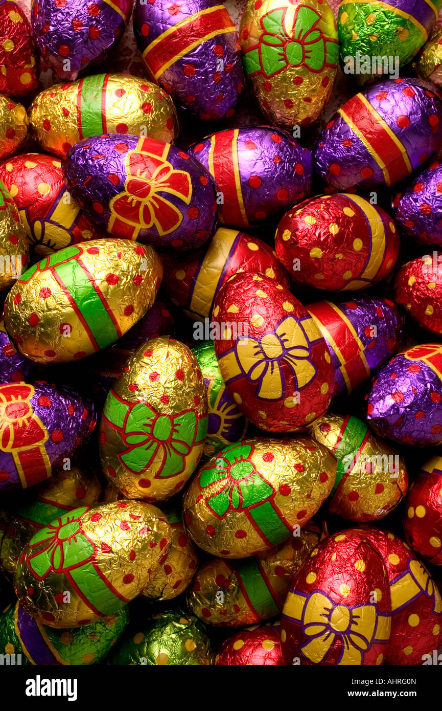 Foiled Easter eggs Stock Photo - Alamy