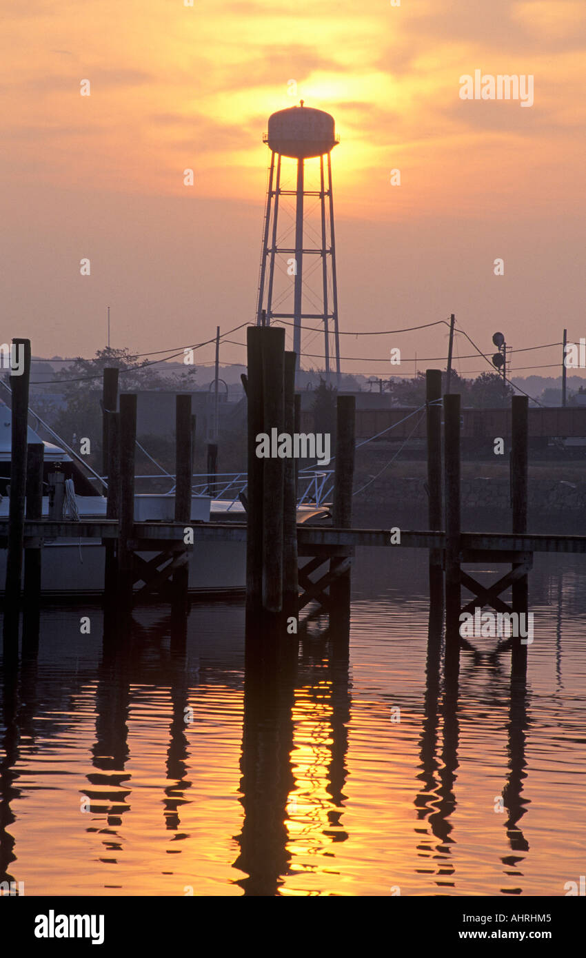 Sunrise at Mystic Seaport Connecticut Stock Photo
