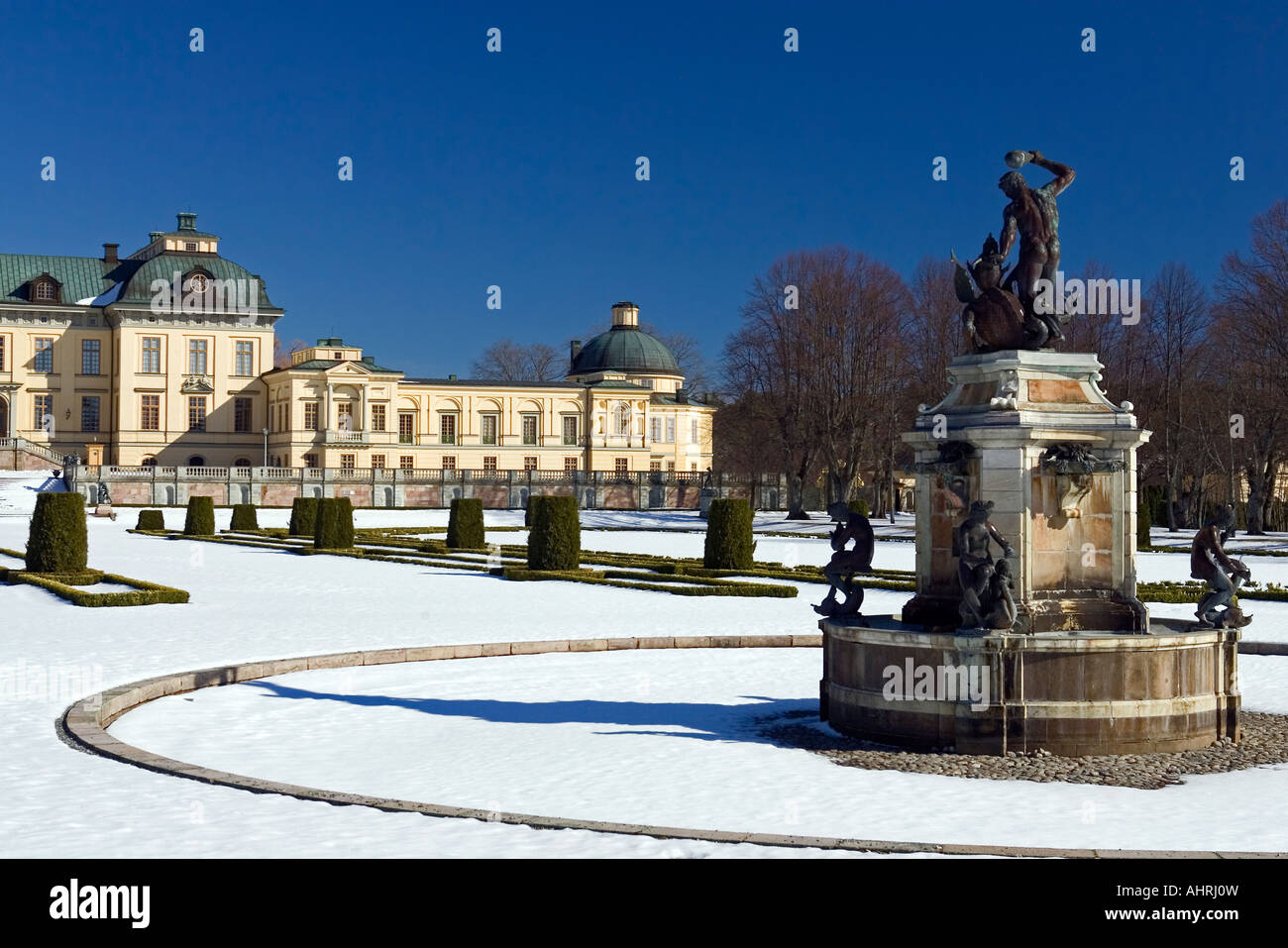 Drottningholm Palace in winter Stock Photo