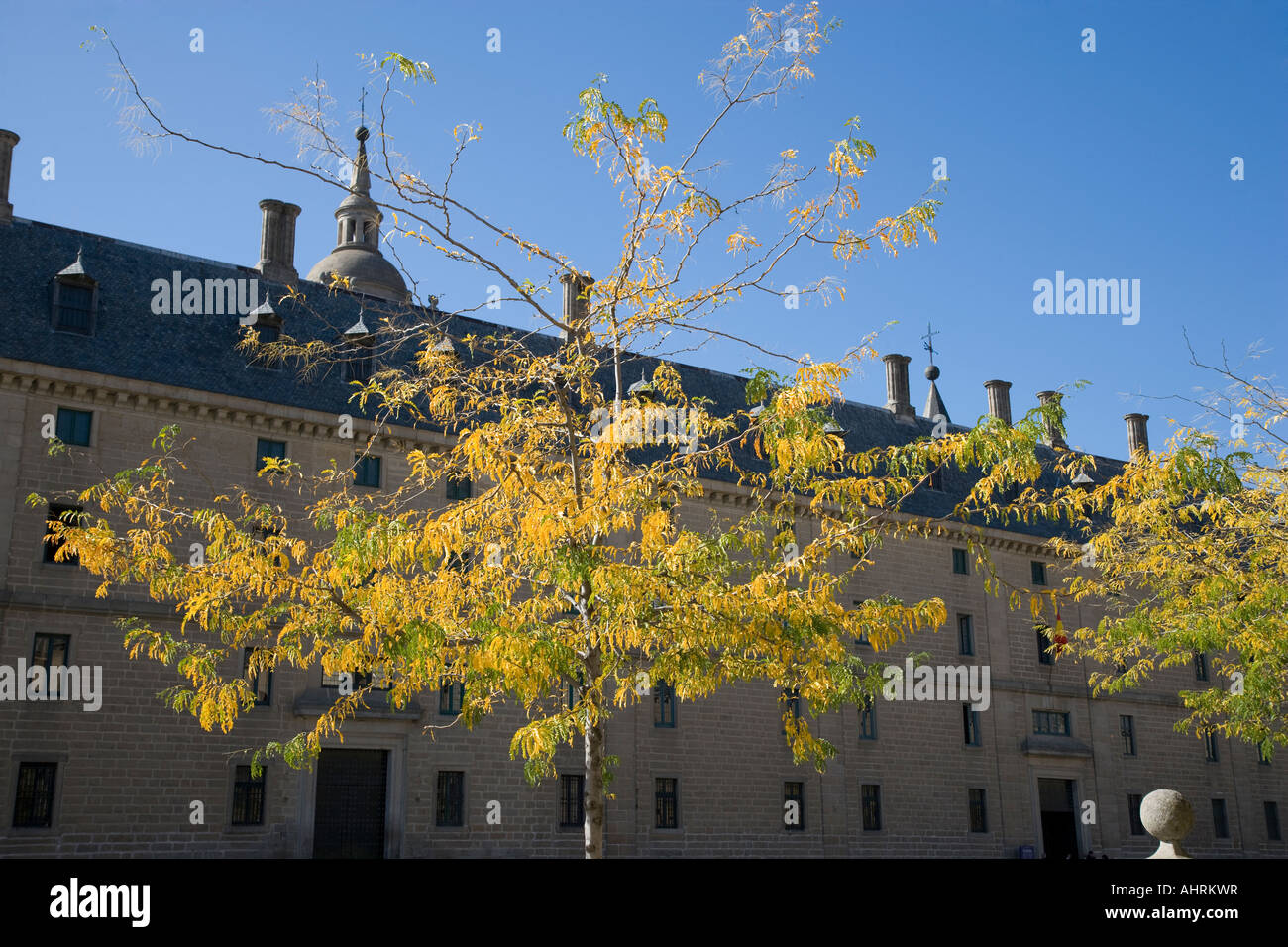 El Escorial in autumn Stock Photo