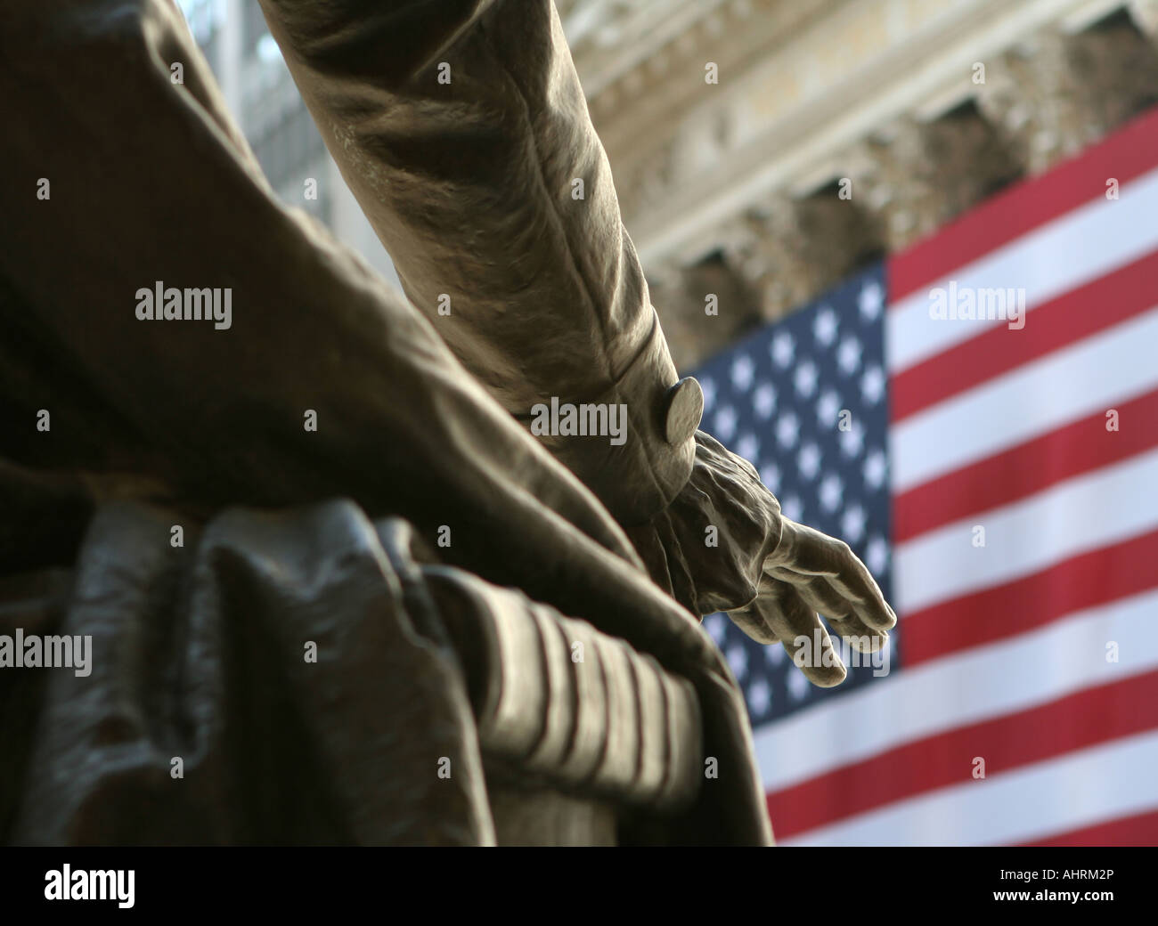George Washington statue outside Federal Hall New York NY with the New ...