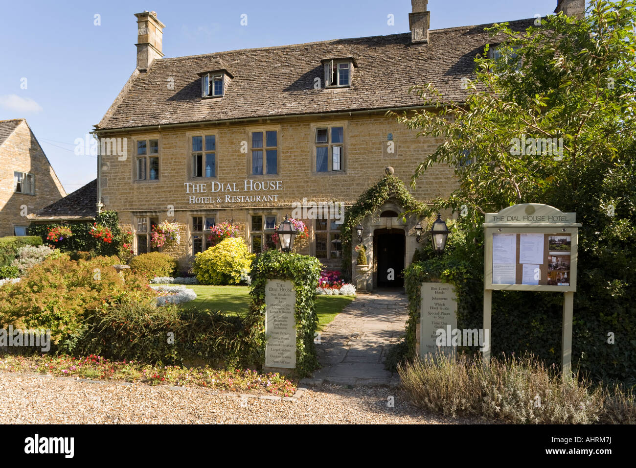 The Dial House Hotel Restaurant in the Cotswold village of Bourton on