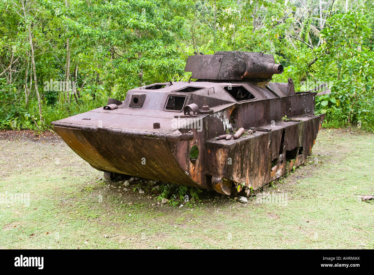 US Amphibious Landing Tank Relic Peleliu Republic of Palau Stock Photo ...