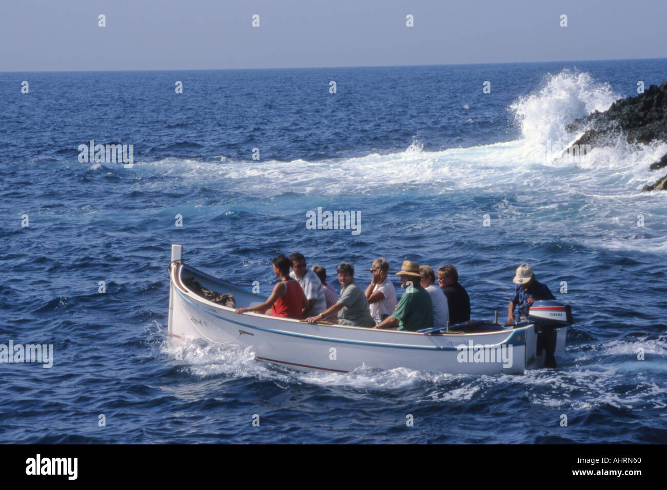 BOAT TRIP TO THE BLUE GROTTO ZURRIEQ MALTA EUROPE Stock Photo