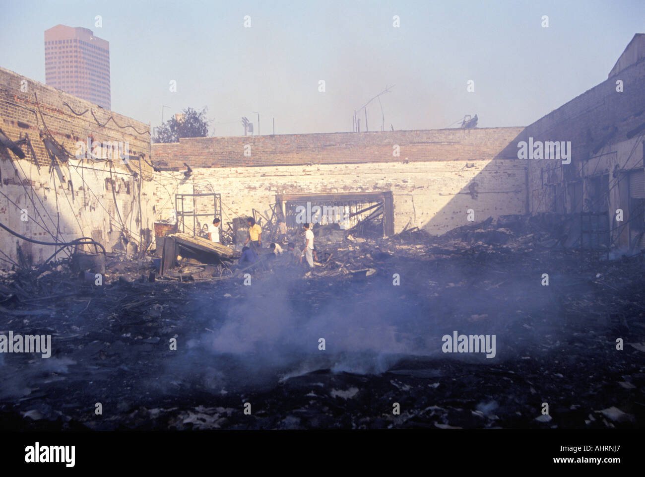 Burned out business after riots in South Central Los Angeles California ...