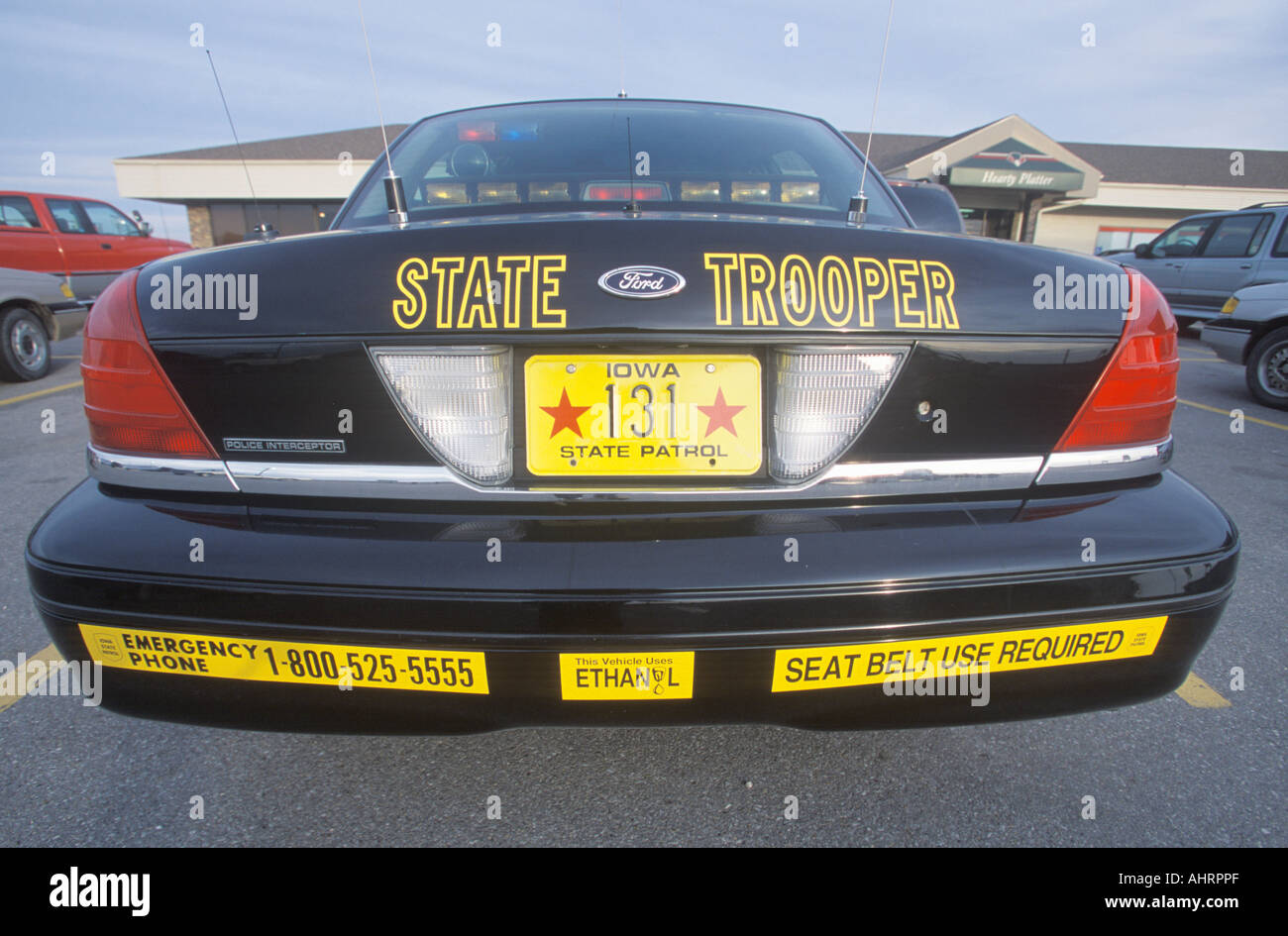 State Trooper car Iowa Stock Photo