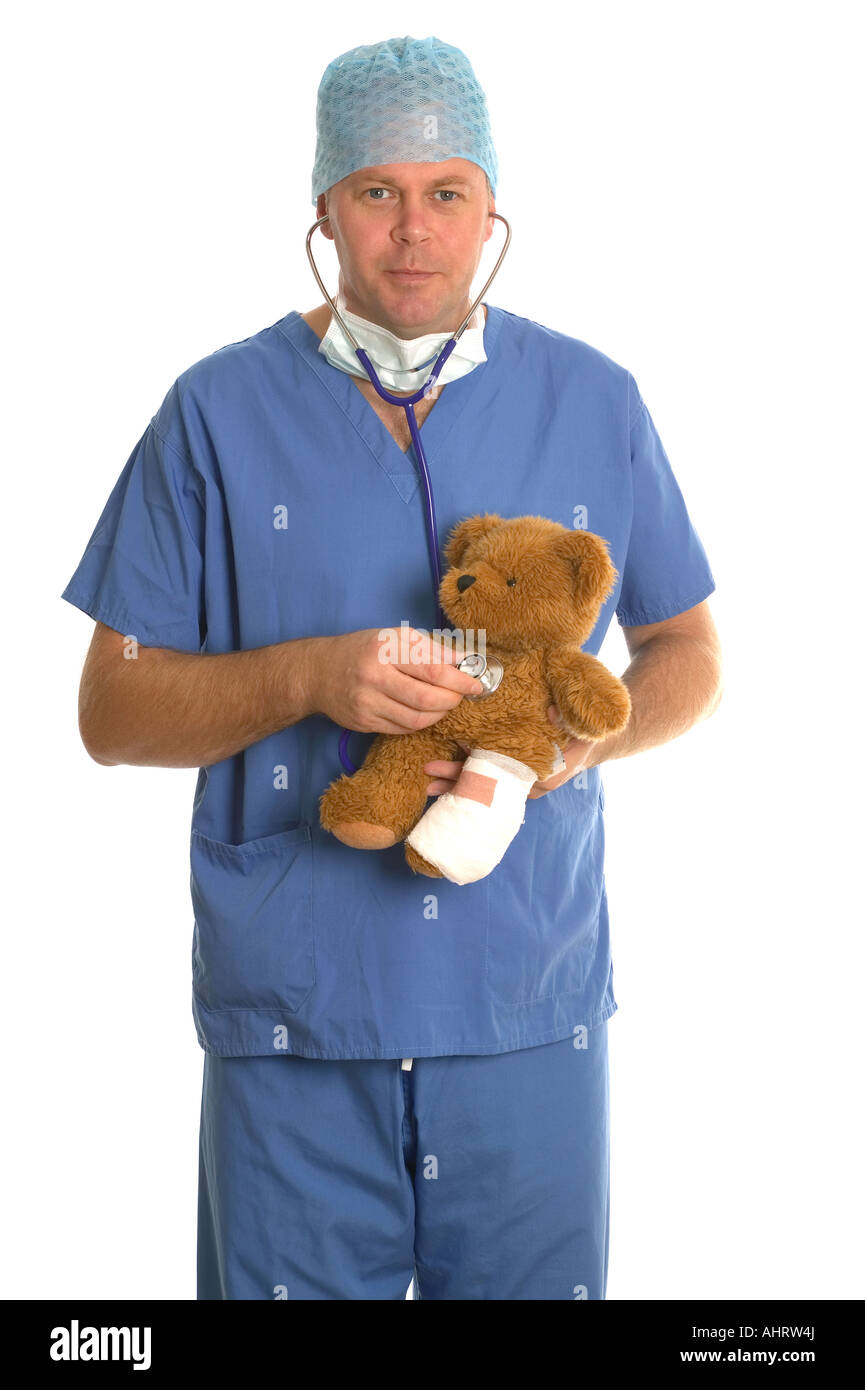 teddy bear in scrubs