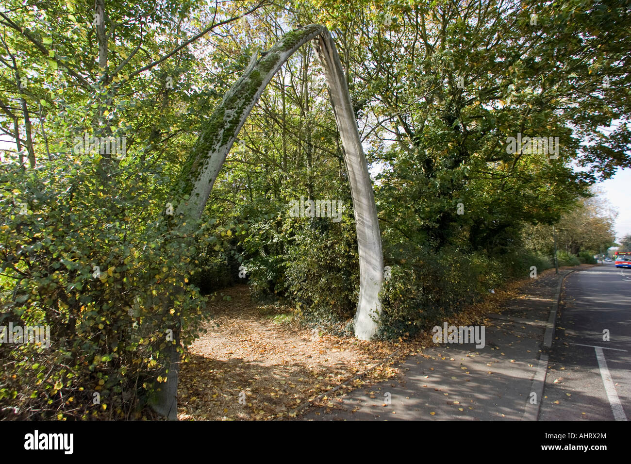 An arch way entrance drive made of Whalebone in Wood Street Barnet Hertfordshire Popular in the Victorian era in 18th century Stock Photo