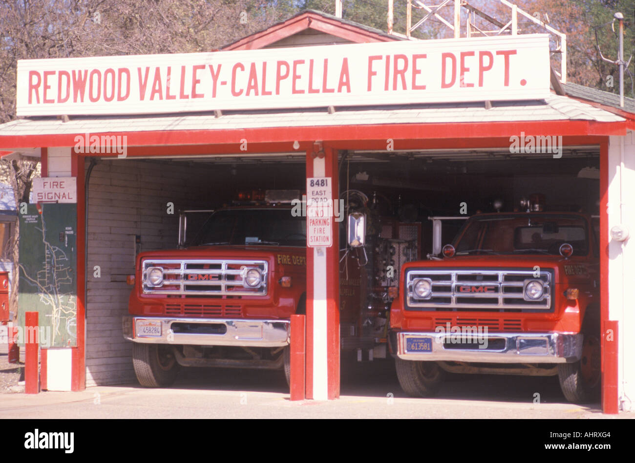 Fire station at Redwood Valley California Stock Photo