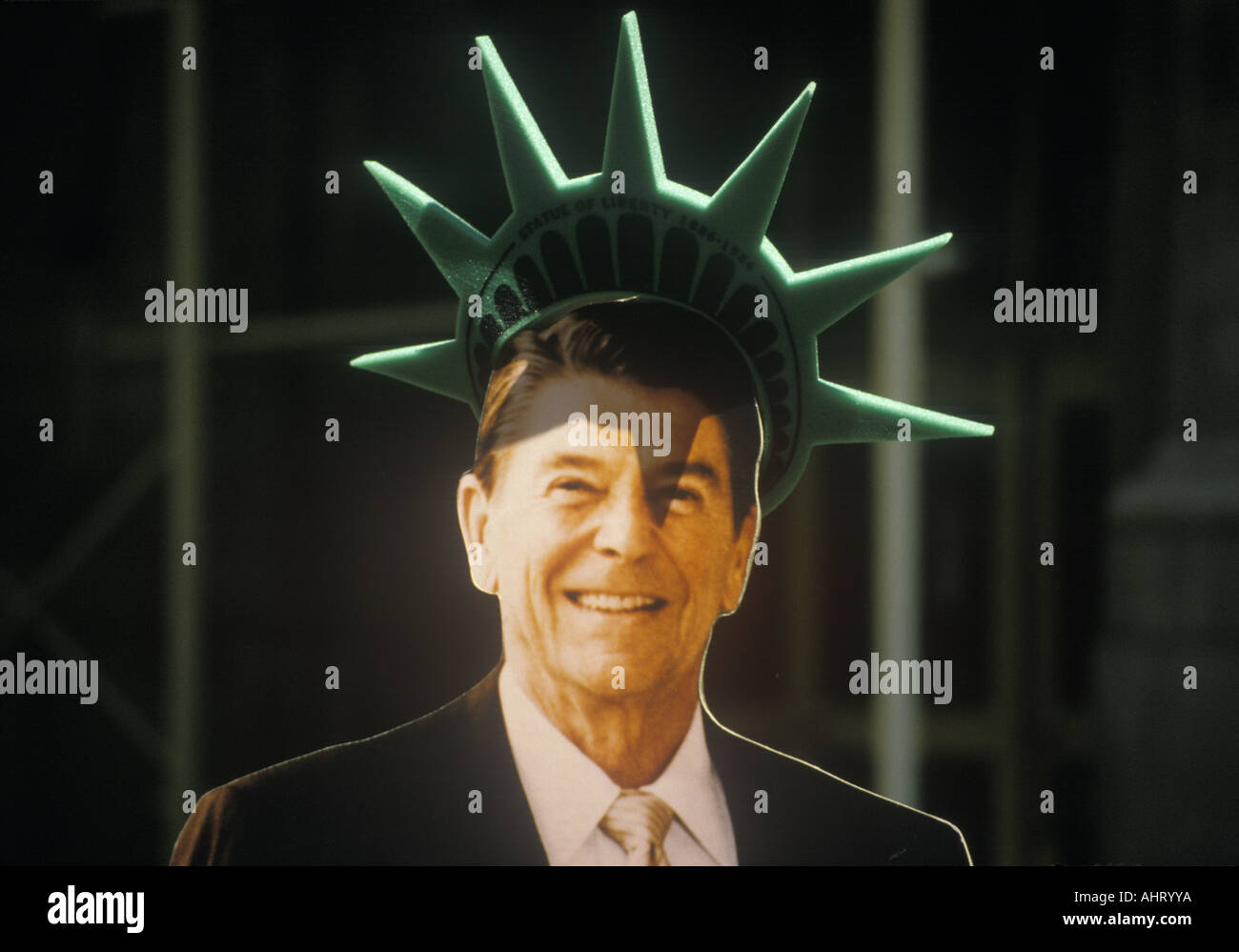 Cardboard cutout of President Ronald Reagan Stock Photo