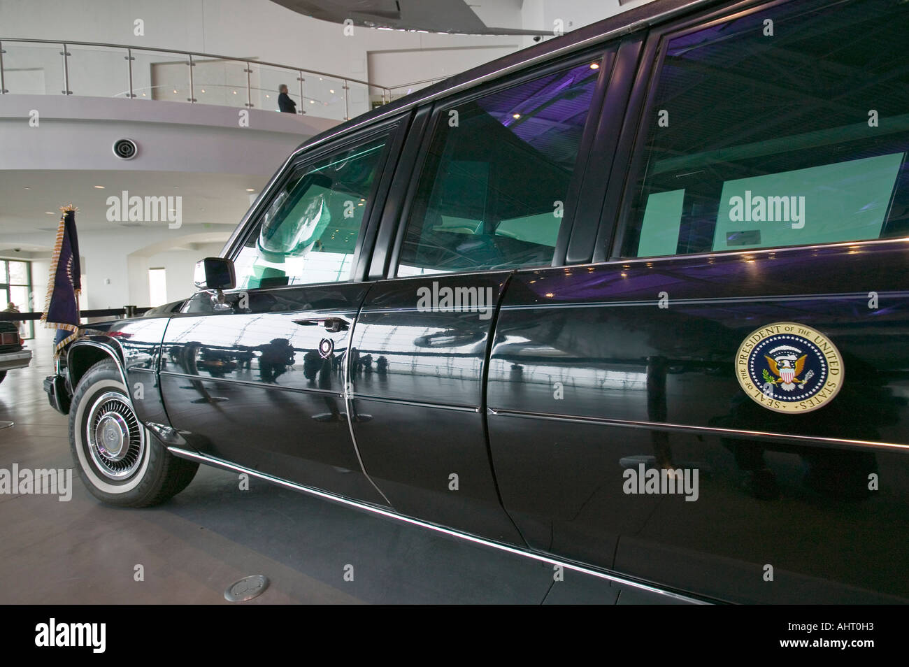Presidential motorcade on display at the Ronald Reagan Presidential Library and Museum Simi Valley CA Stock Photo