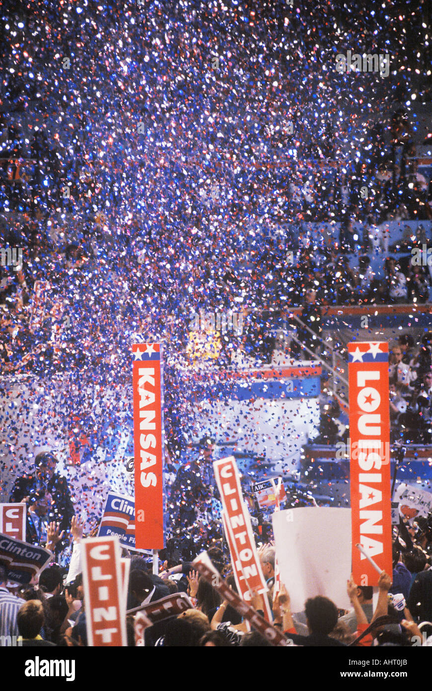 Presidential celebration at the 1992 Democratic Convention in Madison Square Garden Manhattan New York Stock Photo