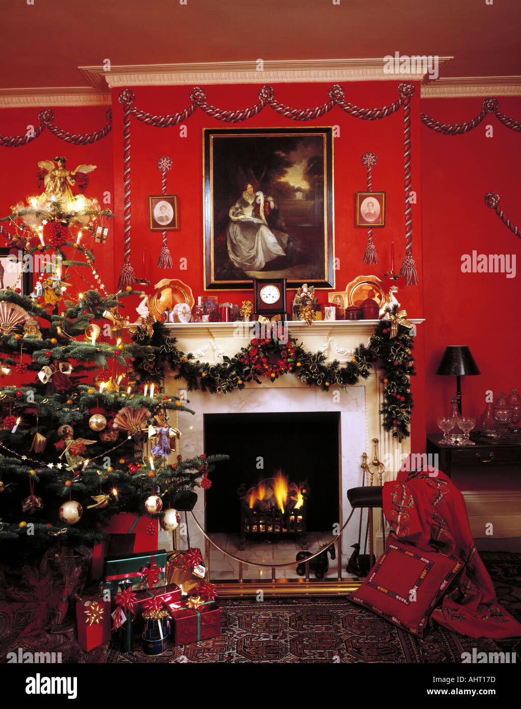 Traditional Christmas Tree and Decorations Stock Photo Alamy