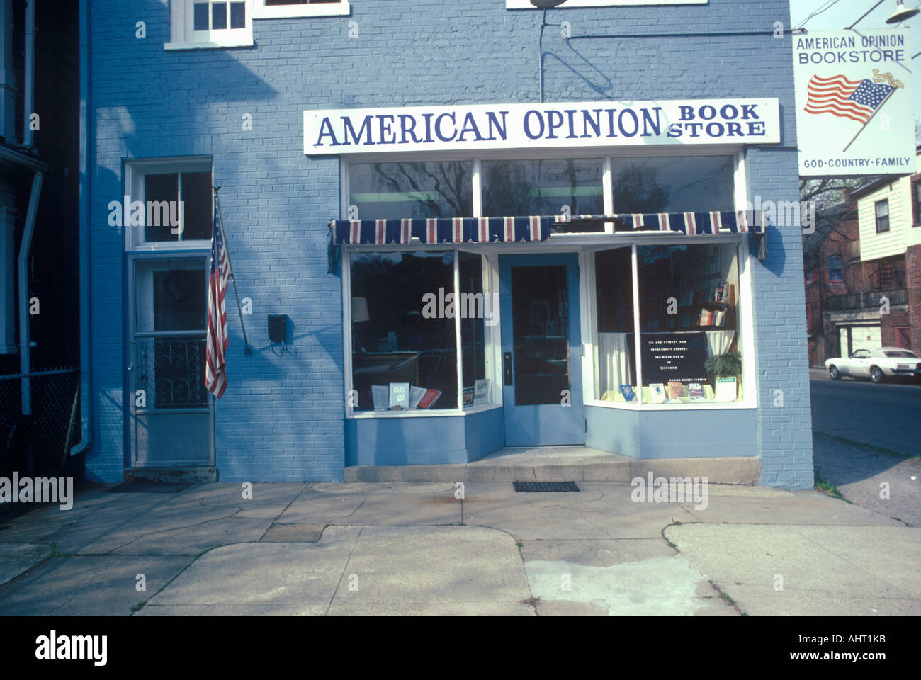 Exterior of conservative American Opinion Book Store Richmond VA Stock Photo