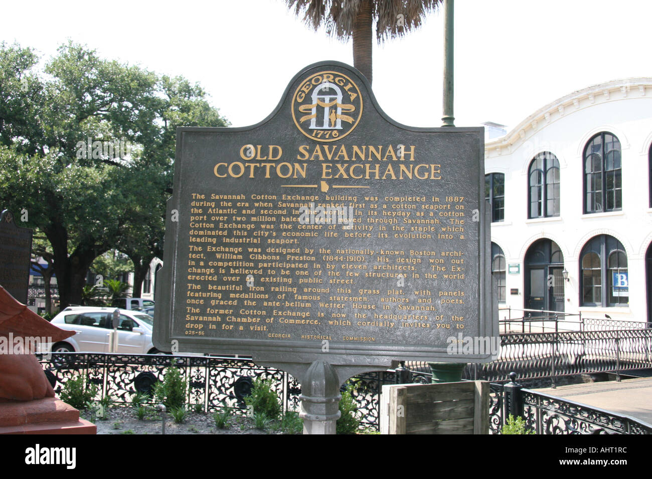 Savannah Cotton Exchange historical marker Stock Photo Alamy